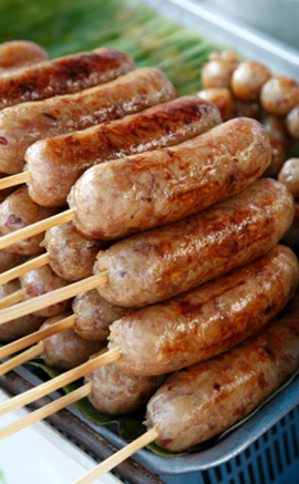 sausages on sticks