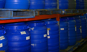 barrels in warehouse